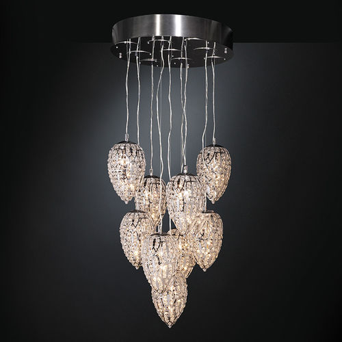 Люстра уникальный дизайн - ARABESQUE LIGHTFALL EGG 30 X 3 - VGnewtrend - из нержавеющей стали / из кристалла / 9 лампочек