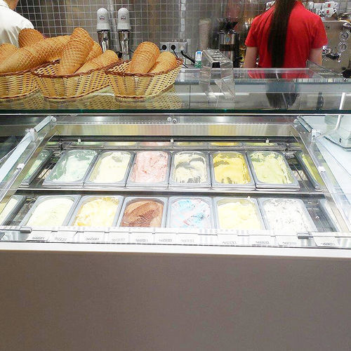 Стоечная холодильная витрина - GEM R4 PRO GELATO - Oscartek - для торговли / из нержавеющей стали / с раздвижными дверями