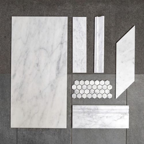 Плитка из натурального камня - CARRARA - NEMO TILE - полированная / для интерьера / настенная