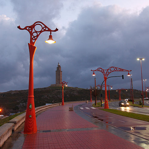 Городской фонарный столб - A CORUÑA - Setga - ар-нуво / из металла / одиночный