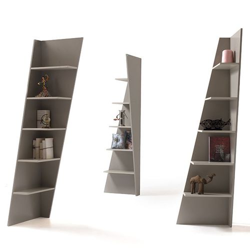 Современный книжный шкаф - Esquina - My Home Collection - из лакированной МДФ / белый / черный