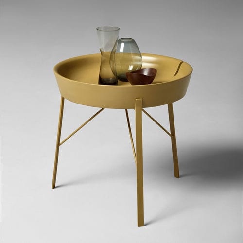 Современный вспомогательный столик - Cocoon - My Home Collection - из ясеня / с основанием из окрашенной стали / с основанием из хромированной стали