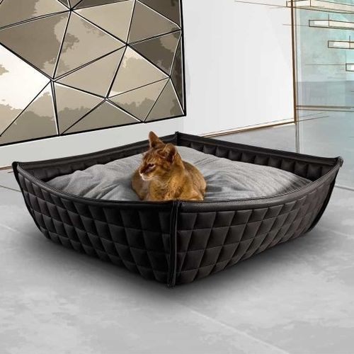 Корзина для кошки из хлопка - BOWL Leder - pet.interiors - из бархата / из фетра / из кожи