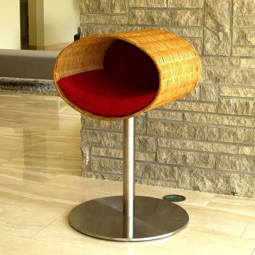 Кровать для кошки из кожи - RONDO STAND - pet.interiors - из бархата / из хлопка / из нержавеющей стали