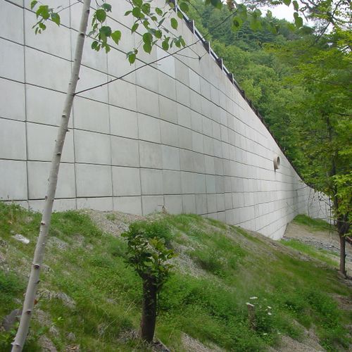 Подпорная стена из железобетона - ROUTE 23A - The Fort Miller Co. - модульная / сборная / дорожная