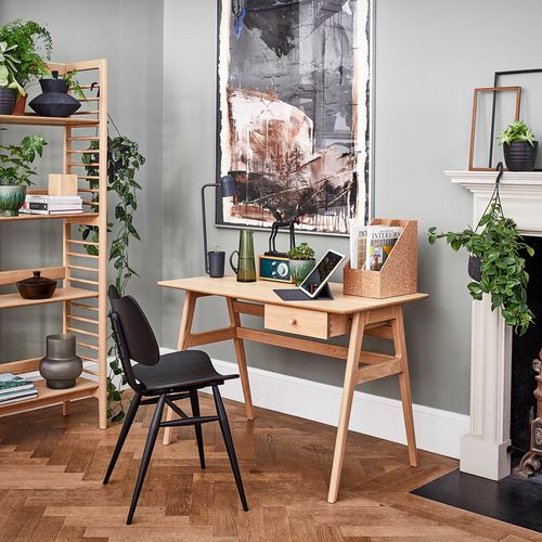 Современный рабочий стол - BALLATTA - ercol - из дуба / со встроенным ящиком / для удаленной работы