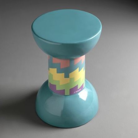 Современный табурет - SGABELLO ROCCHETTO DECORO 03 - FLAMINIA - из керамики / с основанием из керамики / с центральной опорой