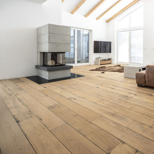 Паркет из паркетной доски - G.02 - Dennebos Flooring - из дуба / «венгерская елка» / промасленный