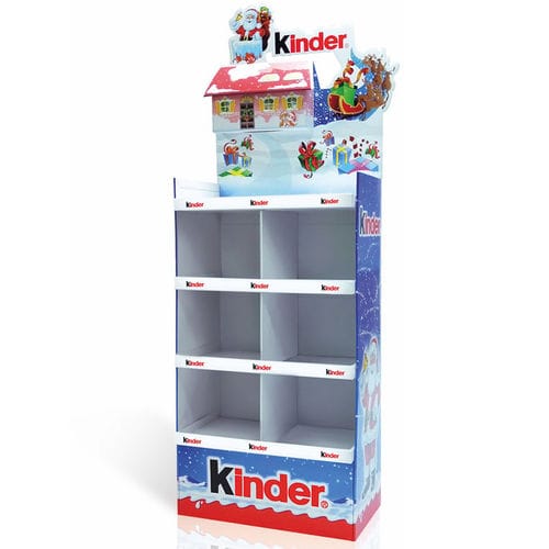 Выставочный стенд-витрина из ламината - KINDER_SWIETA - Drukarnia Ellert Sp.z.o.o.  - с панелью / для торговли