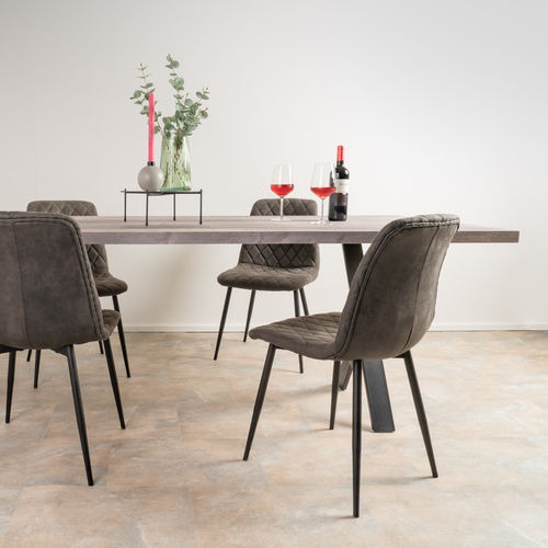 Современный обеденный стол - SUN WOOD ALTHOLZTISCH - MODELL VERGRAUTES HOLZ 03 - SUN WOOD by Stainer - из дерева / с основанием из металла / прямоугольный