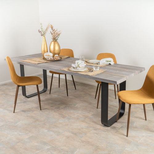 Современный обеденный стол - SUN WOOD ALTHOLZTISCH - MODELL SILBERMINE 05 - SUN WOOD by Stainer - из дерева / с основанием из металла / прямоугольный
