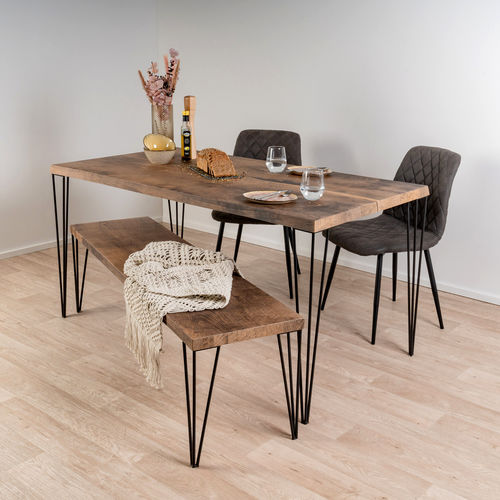 Современный обеденный стол - SUN WOOD ALTHOLZTISCH - MODELL HAVANA 07 - SUN WOOD by Stainer - из дерева / с основанием из металла / прямоугольный
