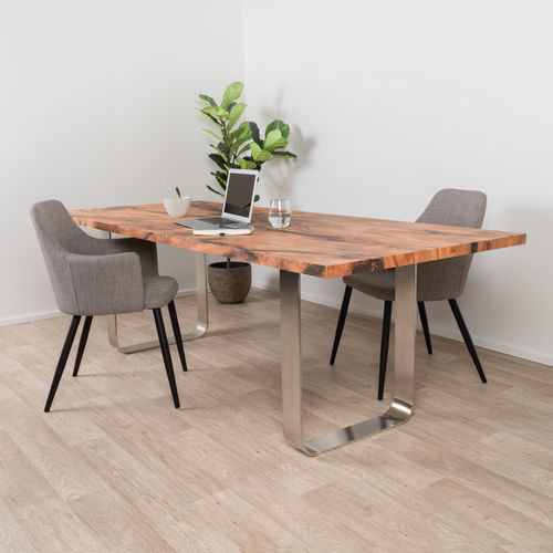 Современный обеденный стол - SUN WOOD EDELHOLZTISCH - MODELL EIBE 100 - SUN WOOD by Stainer - из дерева / с основанием из металла / прямоугольный