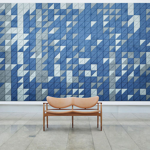 Настенная акустическая панель - TRIANGLE - BAUX - из древесной шерсти / треугольная / для офиса