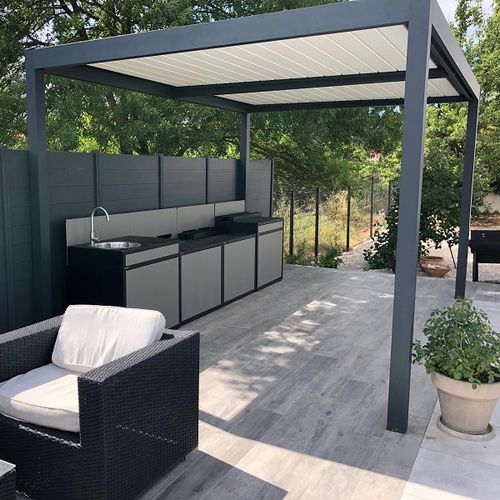 Самонесущая пергола - SPR02 4x3m - AXIUM solutions aluminium - из экструдированного алюминия / из термолакированного алюминия / с мобильными планками