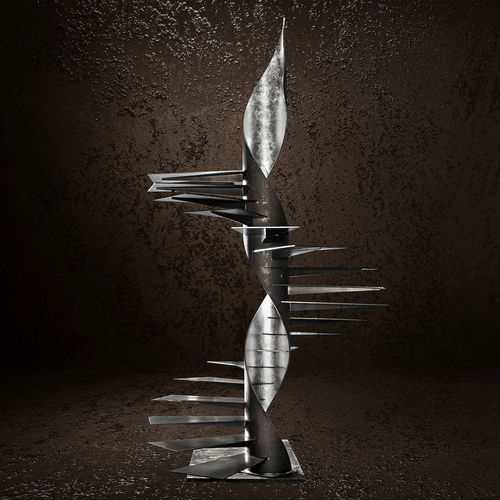 Винтовая лестница - SKULPTURA : "LEAF" SILVER - Officine Sandrini - с металлическими ступеньками / металлическая конструкция / для бытового использования