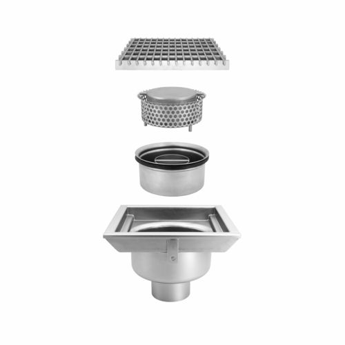 Сливной сифон из нержавеющей стали - TOTAL HYGIENIC DIS. 0511 - Inoxsystem S.r.l. - для кухни / для промышленного применения / с решеткой