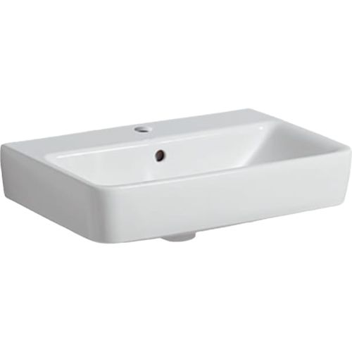 Подвесная раковина - SELNOVA COMPACT - GEBERIT - из керамики / прямоугольная / 1 отверстие