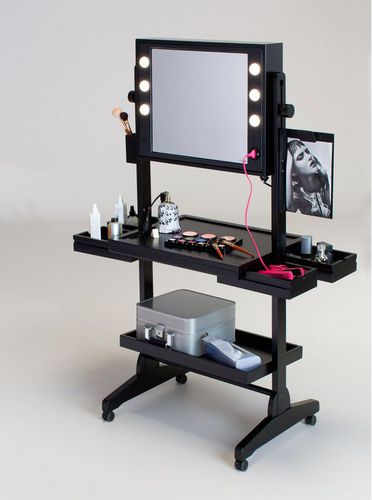 Современный туалетный столик - L400X2 WITH DOUBLE FRAMED MIRROR - CANTONI - из дерева / для парикмахерской / с подсветкой изнутри