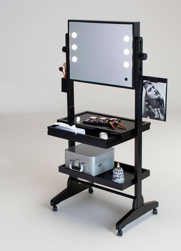 Современный туалетный столик - L200 WITH FRAMED MIRROR - CANTONI - из дерева / для парикмахерской / с подсветкой изнутри