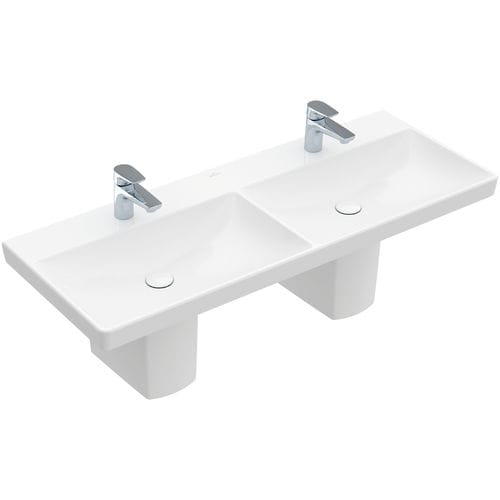 Подвесная раковина - AVENTO : 4A23CG - Villeroy & Boch - из керамики / двойная / прямоугольная