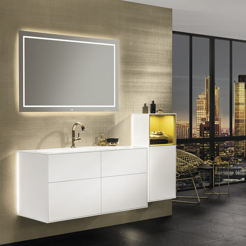 Настенная тумба под умывальник - FINION : G05 - Villeroy & Boch - из лакированной древесины / современная / с выдвижными ящиками