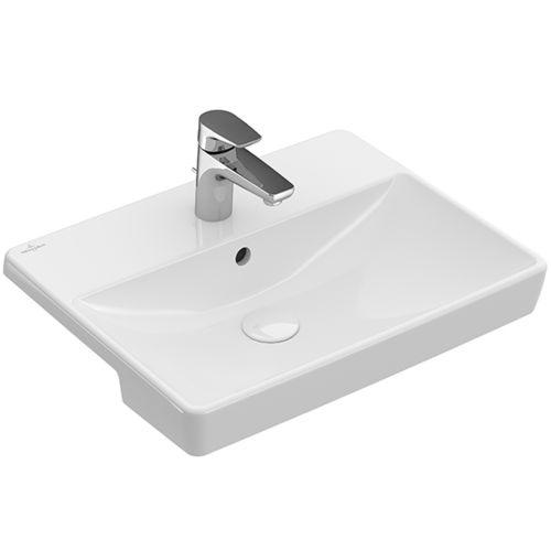 Полуутопленная раковина - AVENTO : 4A0655 - Villeroy & Boch - из керамики / прямоугольная / современная