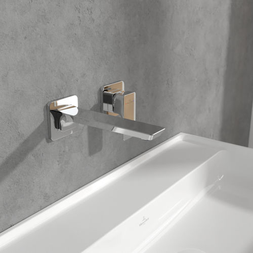 Однорычажный смеситель для раковины - SUBWAY : TVW112007000XX - Villeroy & Boch - настенный / из латуни / для ванной комнаты