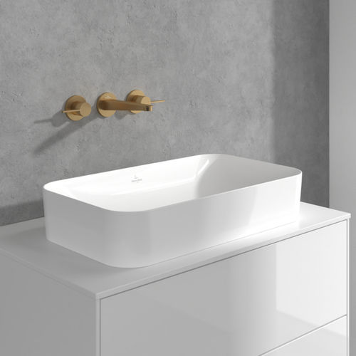 Однорычажный смеситель для раковины - CONUM : TVW127002000XX - Villeroy & Boch - настенный / из латуни / для ванной комнаты