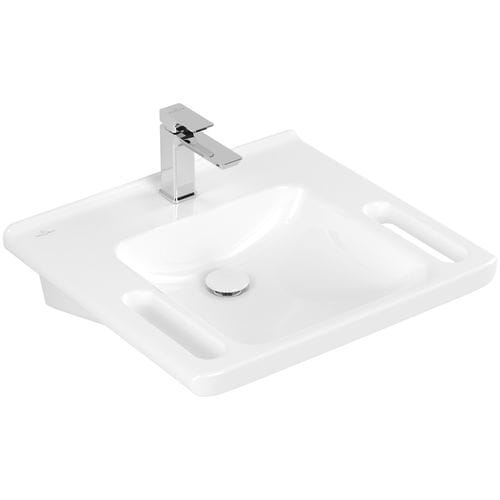 Подвесная раковина - VICARE : 4A6861XX - Villeroy & Boch - из керамики / со встроенными полотенцесушителями / прямоугольная