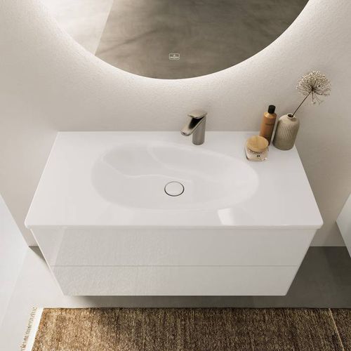 Подвесная раковина - ANTAO : 4A76 A2 XX - Villeroy & Boch - из керамики / глянцевая / прямоугольная