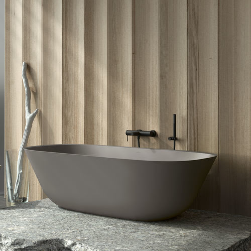 Овальная ванна - UBQ175ANH7F200V - Villeroy & Boch - островная / для жилых зданий / квариловая