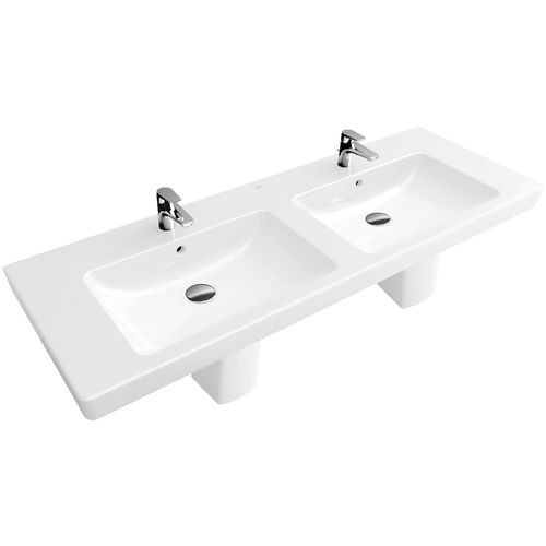 Подвесная раковина - SUBWAY 2.0: 7175D0 - Villeroy & Boch - из фарфора / со встроенной столешницей / двойная