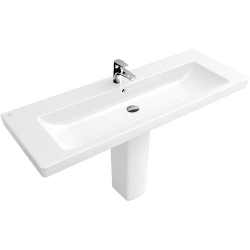 Подвесная раковина - SUBWAY 2.0: 7176D0 - Villeroy & Boch - из фарфора / со встроенной столешницей / прямоугольная
