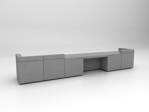Модульная административная стойка - LINTEL 5 - ISOMI - из бетона