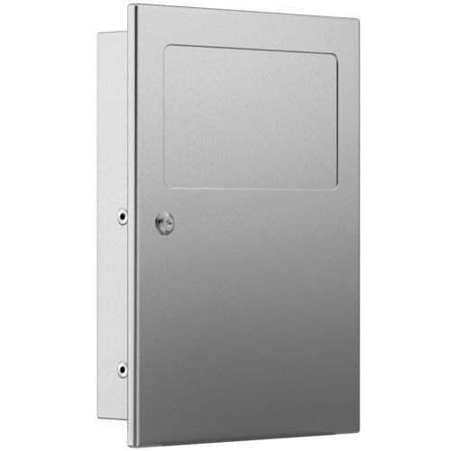 Мусорный контейнер для ванной комнаты - P750 - Duten - встраиваемый / из матовой нержавеющей стали / с крышкой