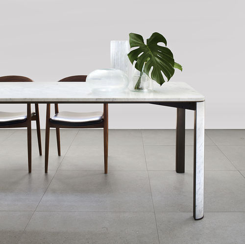Современный обеденный стол - Gregorio Carrara - mg12 - из мрамора / с основанием из латуни / прямоугольный