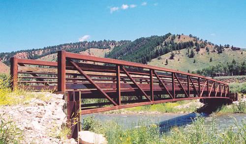 Мост из кортеновской стали - Short span steel - с решеткой / пешеходный / сборный