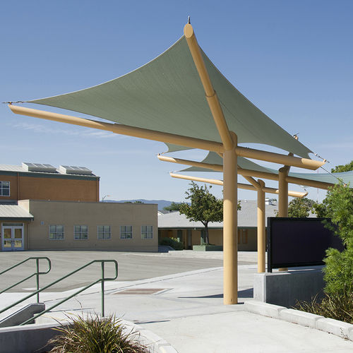 Натяжной тент для профессионального использования - OVERHANG™ - TENSILE SHADE PRODUCTS - полигональный / из ткани