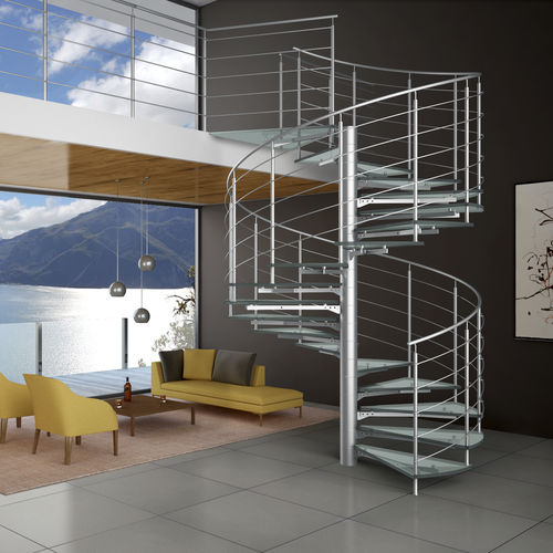 Винтовая лестница - GLASSTREE - IAM Design - со стеклянными ступеньками / конструкция из нержавеющей стали / современная