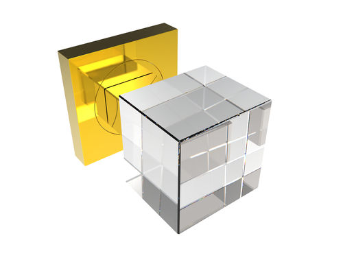 Современная ручка-кноб - CUBE S SQ SATIN - GUIDERO Holland BV - из кристалла