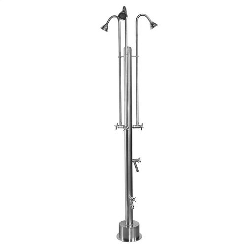 Душевая стойка для наружного применения - PS-3300-3X-CHV - Outdoor Shower Company - из нержавеющей стали / на ноге / классическая