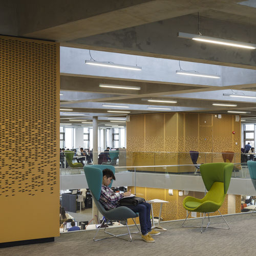 Настенная акустическая панель - TEMPLEMAN LIBRARY KENT - Bruag Design Factory AG - для перегородки / из ламината высокого давления / прямоугольная