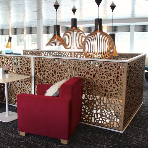 Ограждение из МДФ - CRUISE SHIP ELBE PRINCESSE CROISI EUROPE - Bruag Design Factory AG - с панелями / для интерьера / для лестниц