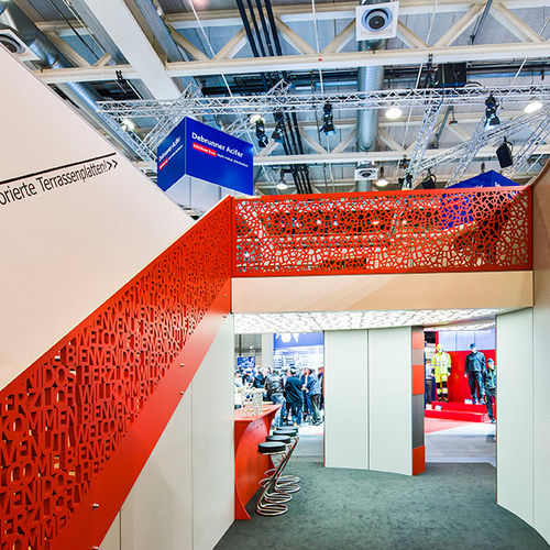 Ограждение из МДФ - BRUAG EXHIBTION BOOTH  - Bruag Design Factory AG - с панелями / для интерьера / для лестниц