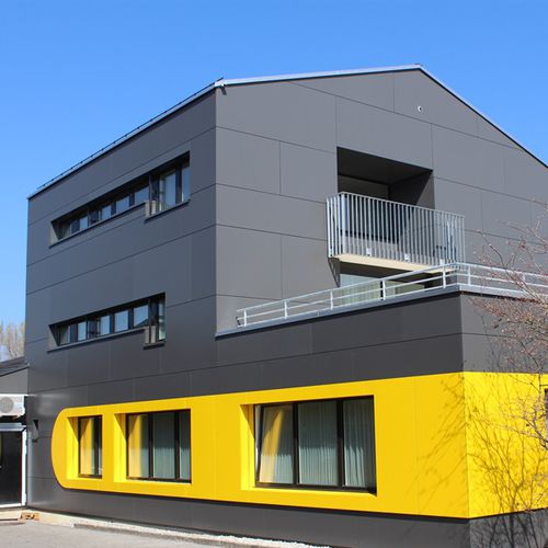Панельная облицовка фасада - CELLON - NEUTERBIT SALMSACH - Bruag Design Factory AG - из композита / из ламината высокого давления / гладкая