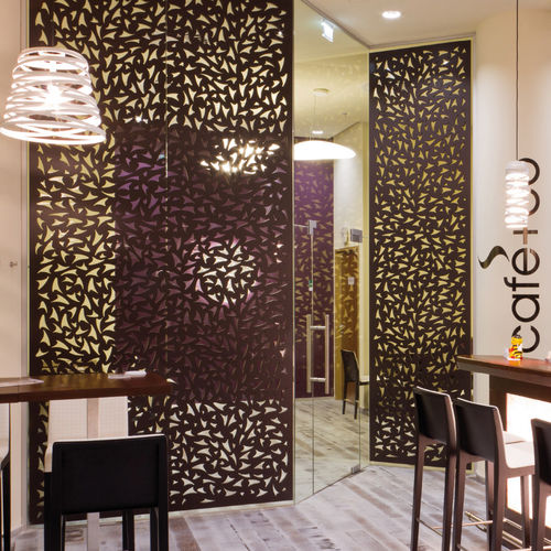 Декоративная панель для перегородки - CAFE+CO VIENNA - Bruag Design Factory AG - настенная / МДФ / перфорированная