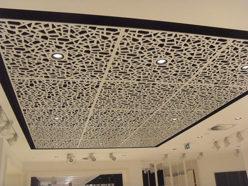 Акустическая панель для подвесных потолков - RESERVED STORE - Bruag Design Factory AG - из ламината высокого давления / прямоугольная / перфорированная