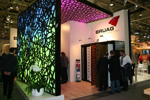 Акустическая панель для подвесных потолков - BOOTH SWISSBAU 2014 - Bruag Design Factory AG - для разделителя пространства / из МДФ / прямоугольная