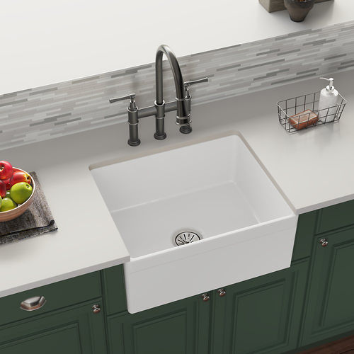 Кухонная раковина 1 чаша - SWUF2520WH - Elkay Manufacturing Company - без сушки / из глины / с передним бортиком